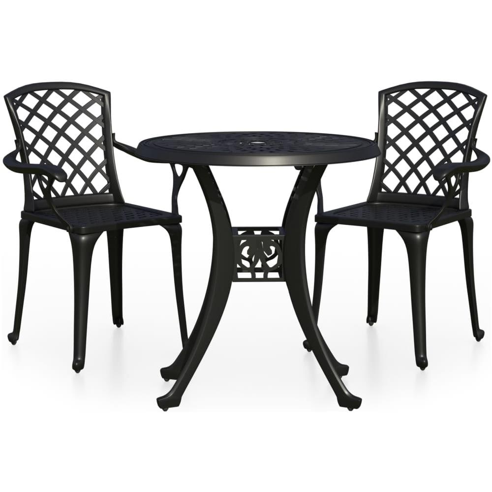 Set Da Bistrot 3 Pz In Alluminio Pressofuso Nero - Foto 2