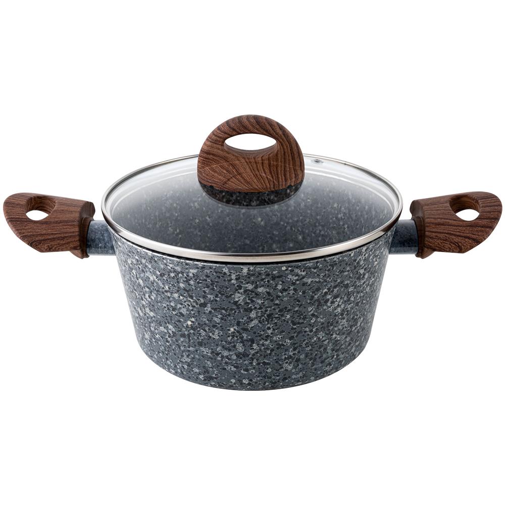 Granite Casseruola Alta Induzione, 28cm, 6,1 Litri, Coperchio In Vetro, Antiaderente Grigio - Foto 1