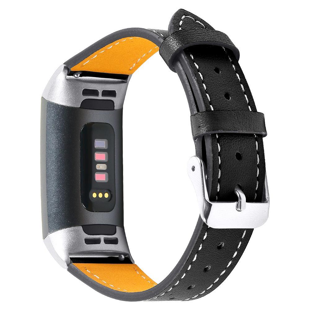 Bracciale Fitbit Charge 3/4 In Pelle Nero - Foto 1