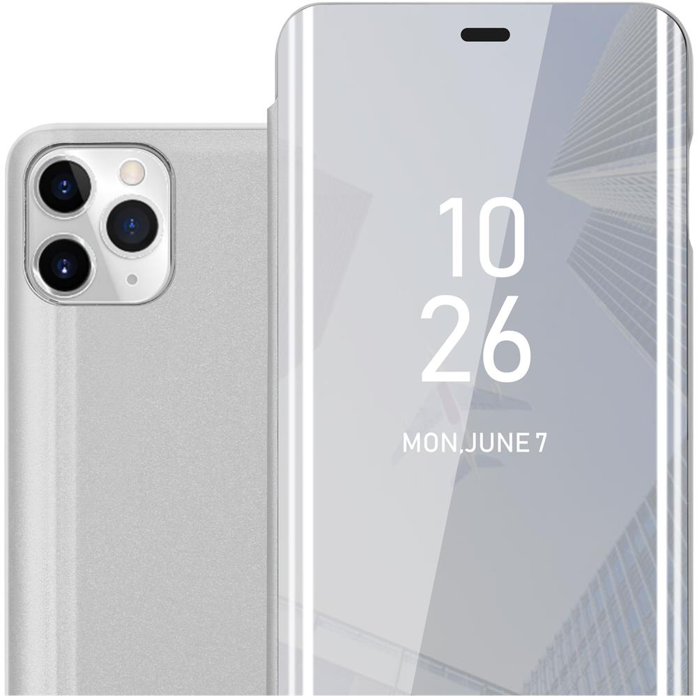 Cadorabo Custodia Compatibile Con Apple Iphone 11 Pro Max In Agata Argento - Clear View Specchio Coperchio Protettivo Con Funzione Di Supporto Protezione A 360 Gradi - Foto 1