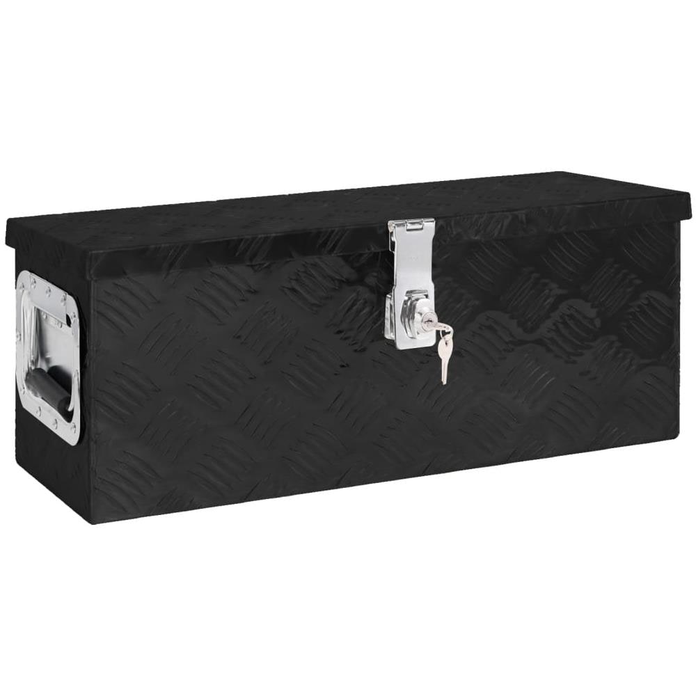 Contenitore Portaoggetti Nero 60x23,5x23 Cm In Alluminio - Foto 1