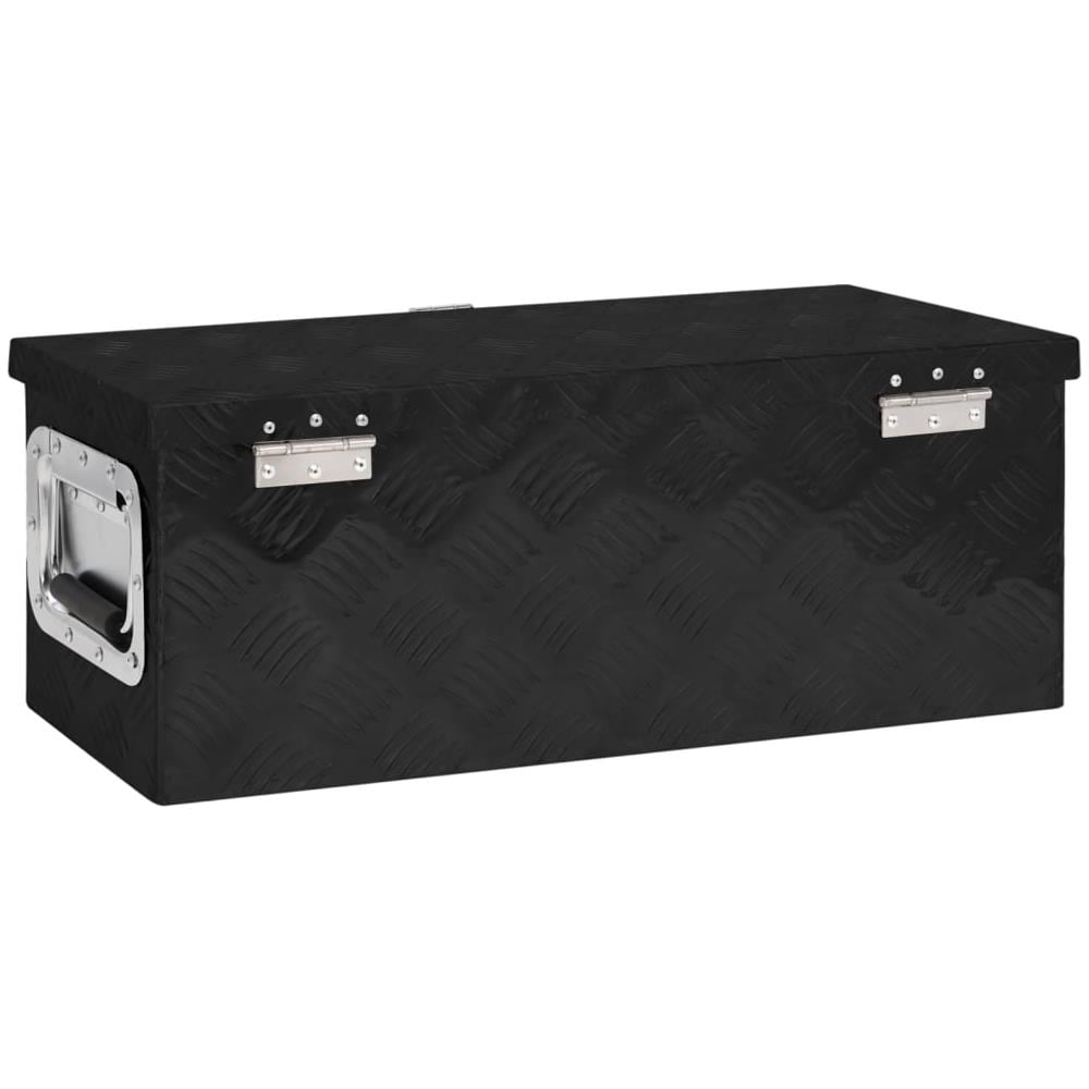 Contenitore Portaoggetti Nero 60x23,5x23 Cm In Alluminio - Foto 3