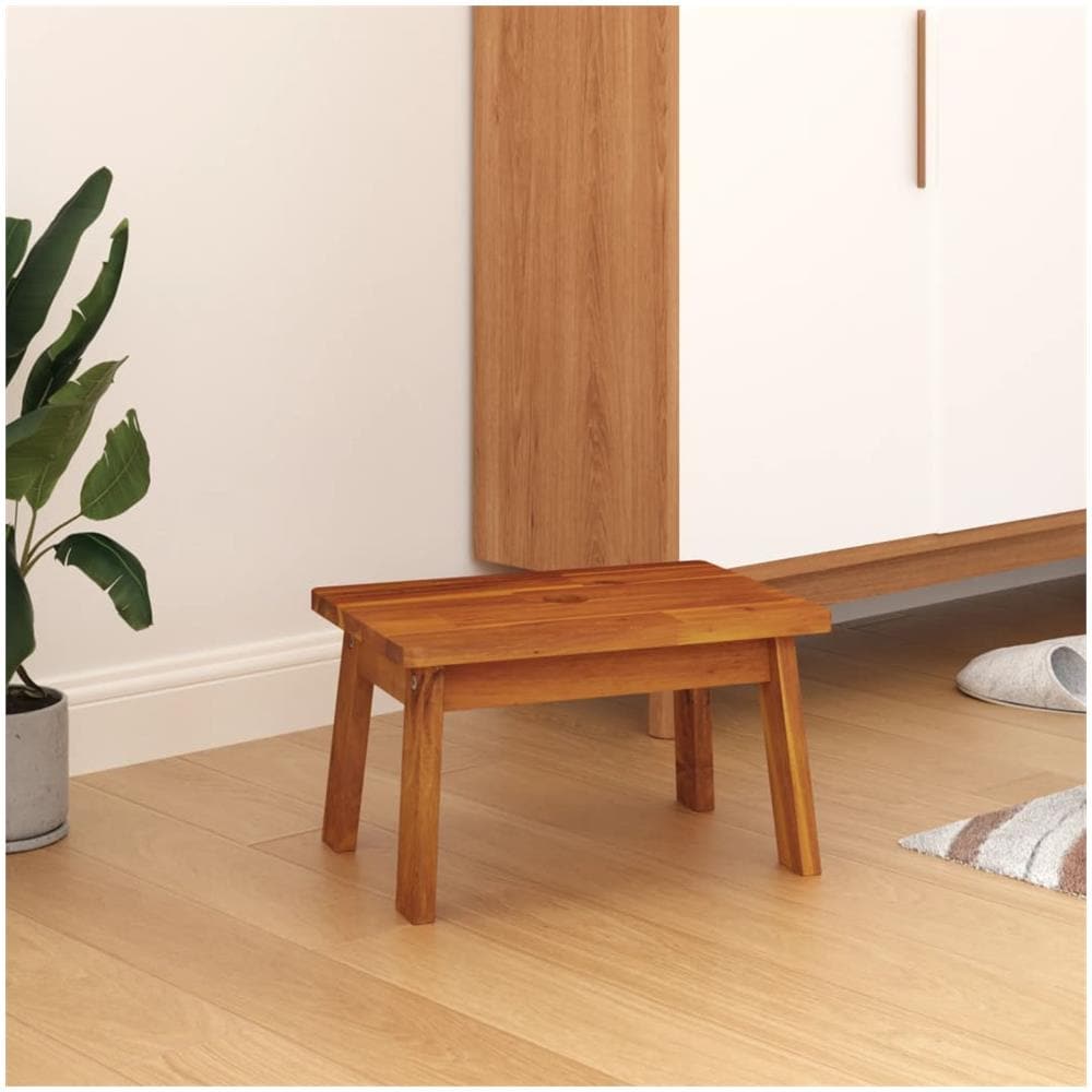 Sgabello 38x26x22 Cm In Legno Massello Di Acacia - Foto 1