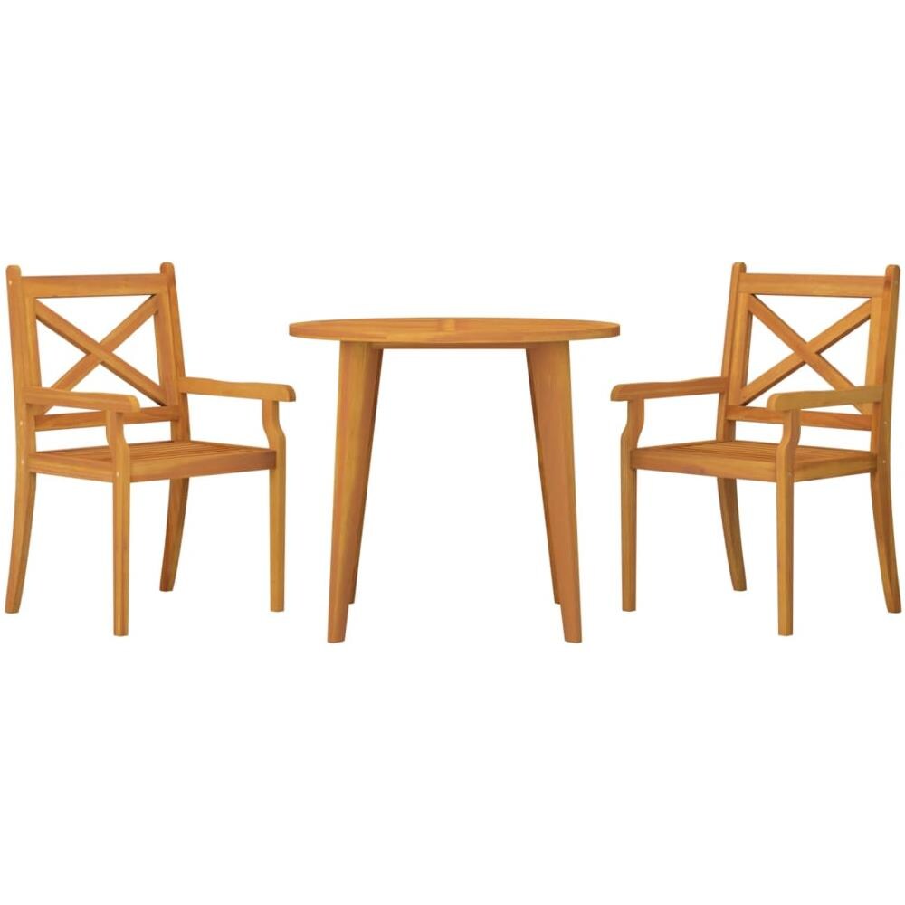 Set Mobili Da Pranzo Per Giardino 3 Pz Legno Massello Di Acacia - Foto 3