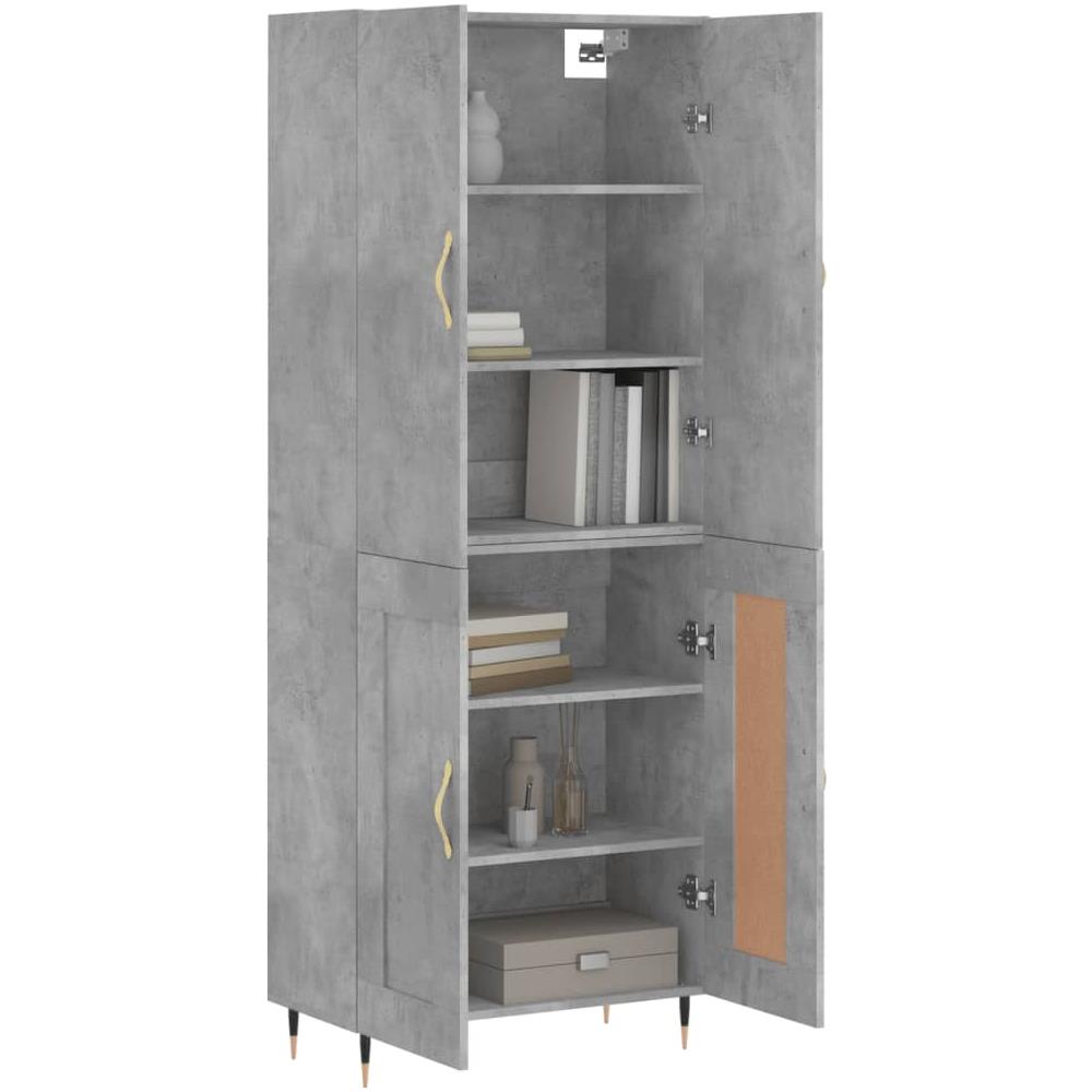 Credenza Grigio Cemento 69,5x34x180 Cm In Legno Multistrato - Foto 3