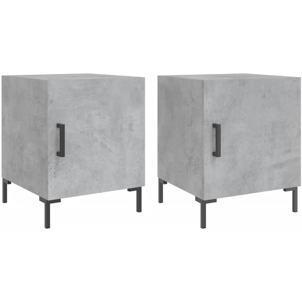 Comodini 2 Pz Grigio Cemento 40x40x50 Cm In Legno Multistrato - Foto 2