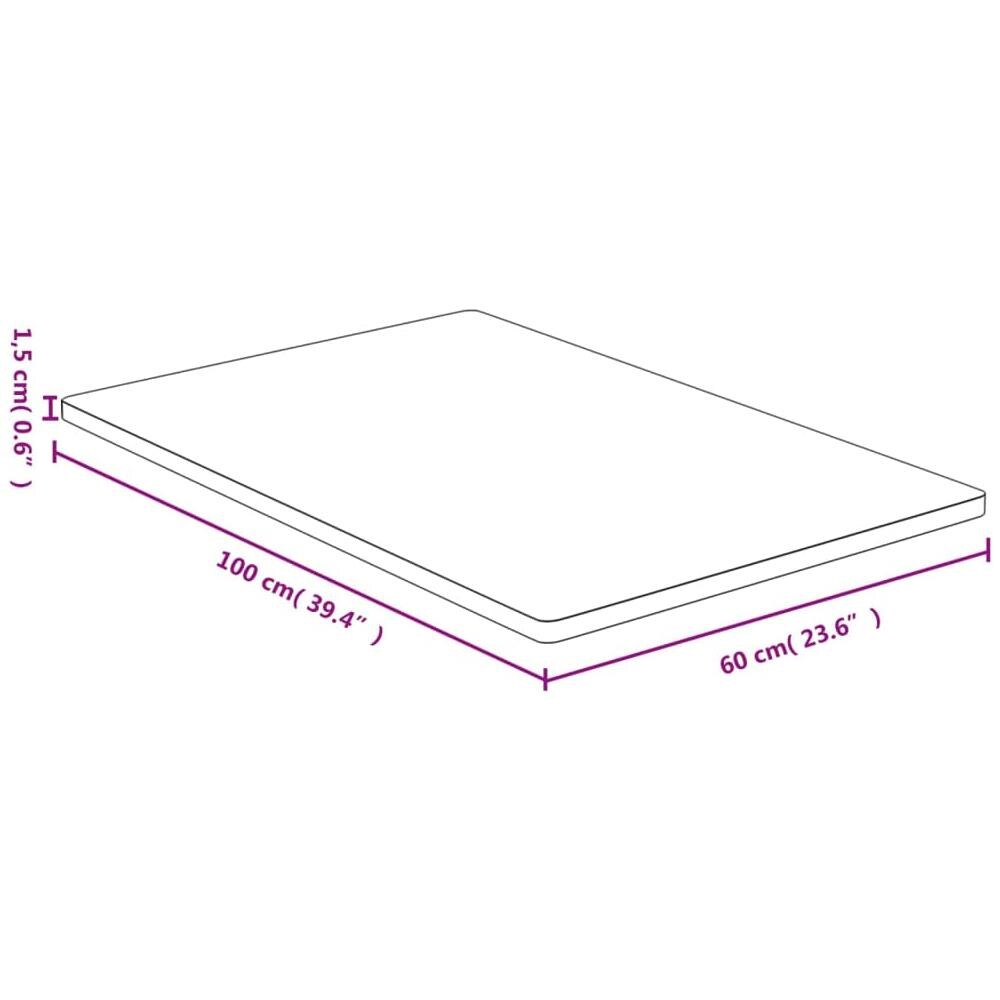 Piano del Tavolo 60x100x1,5 cm in Bambù - Foto 4