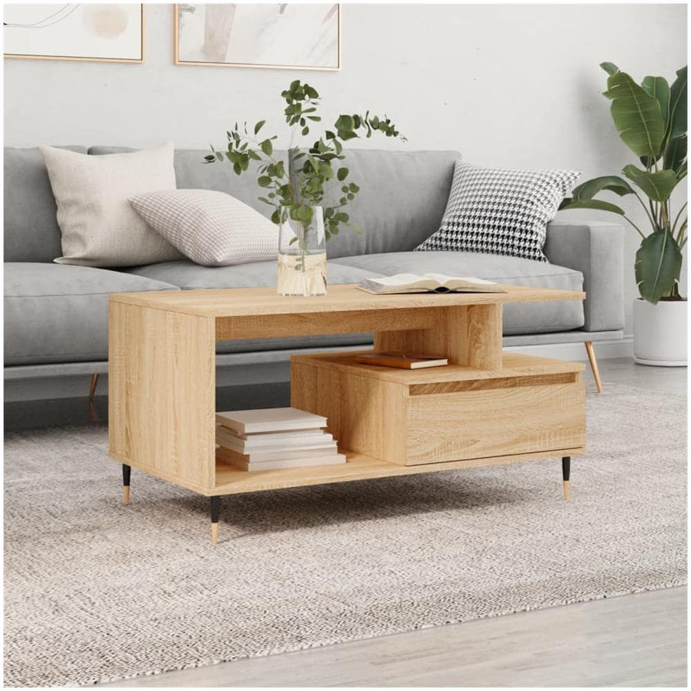 Tavolino Da Salotto Rovere Sonoma 90x49x45 Cm Legno Multistrato - Foto 1