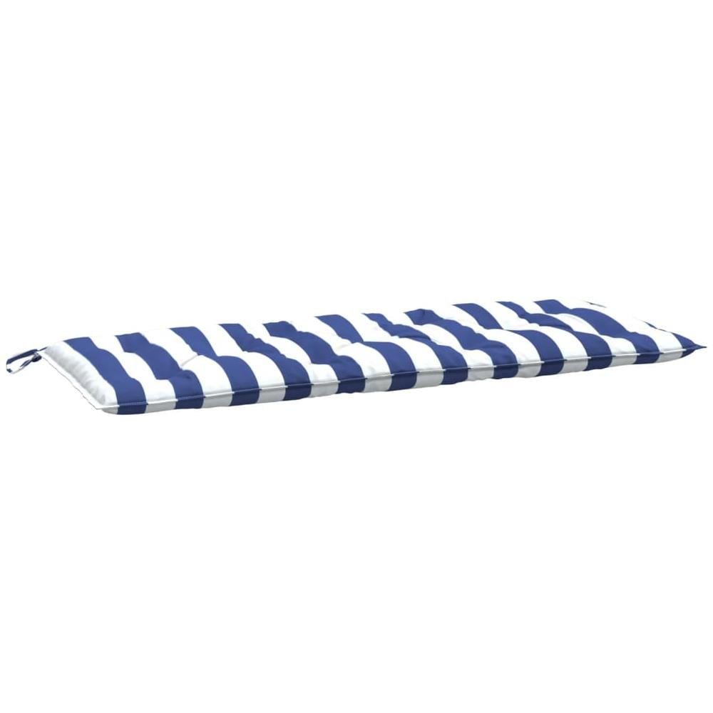 Cuscino Panca Giardino Righe Bianche E Blu 120x50x7 Cm Tessuto - Foto 2