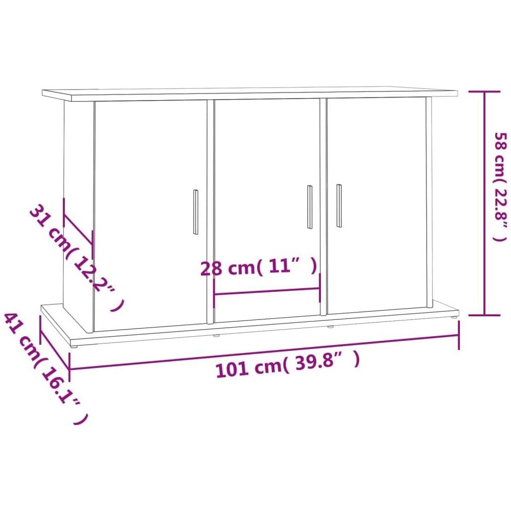 Supporto Acquario 101x41x58 cm in Legno Multistrato Rovere Fumo - Foto 10