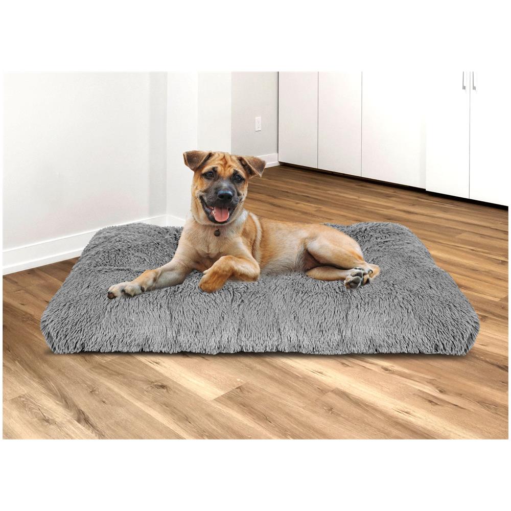 Cuscino per cuccia per cani 100x70 cm grigio chiaro peloso impermeabile - Foto 8