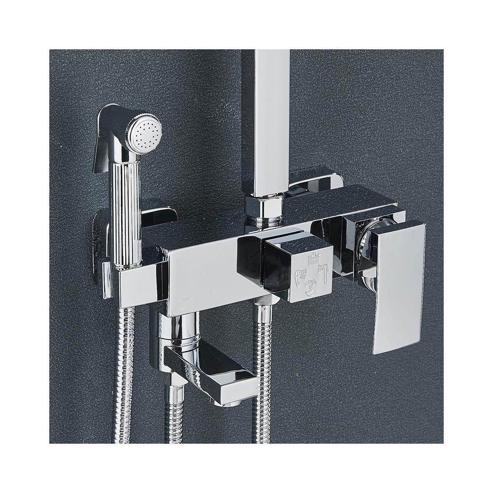 Colonna doccia, Blackswan, tipo M127, modello cromato lucido regolabile, con bocca girevole, doccia a pressione e mensola, misura 25 cm - Foto 4