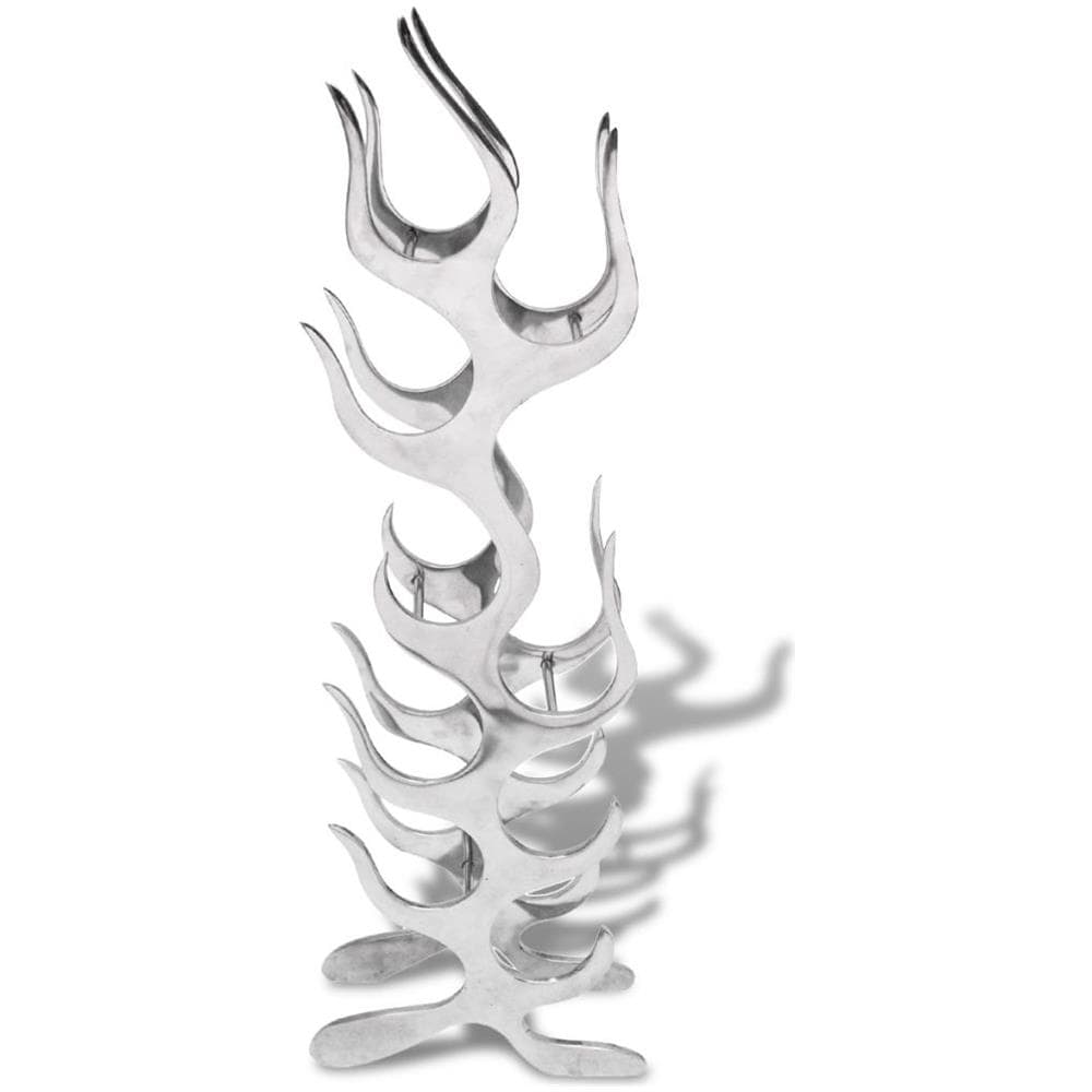 Cremagliera A Forma Di Fiamma 9 Bottiglie In Alluminio Argento - Foto 2