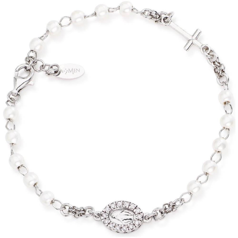 Bracciale In Argento 925 - Collezione Rosari - Colore Rodio - Misura Unica Bracciale Rosario - Foto 1