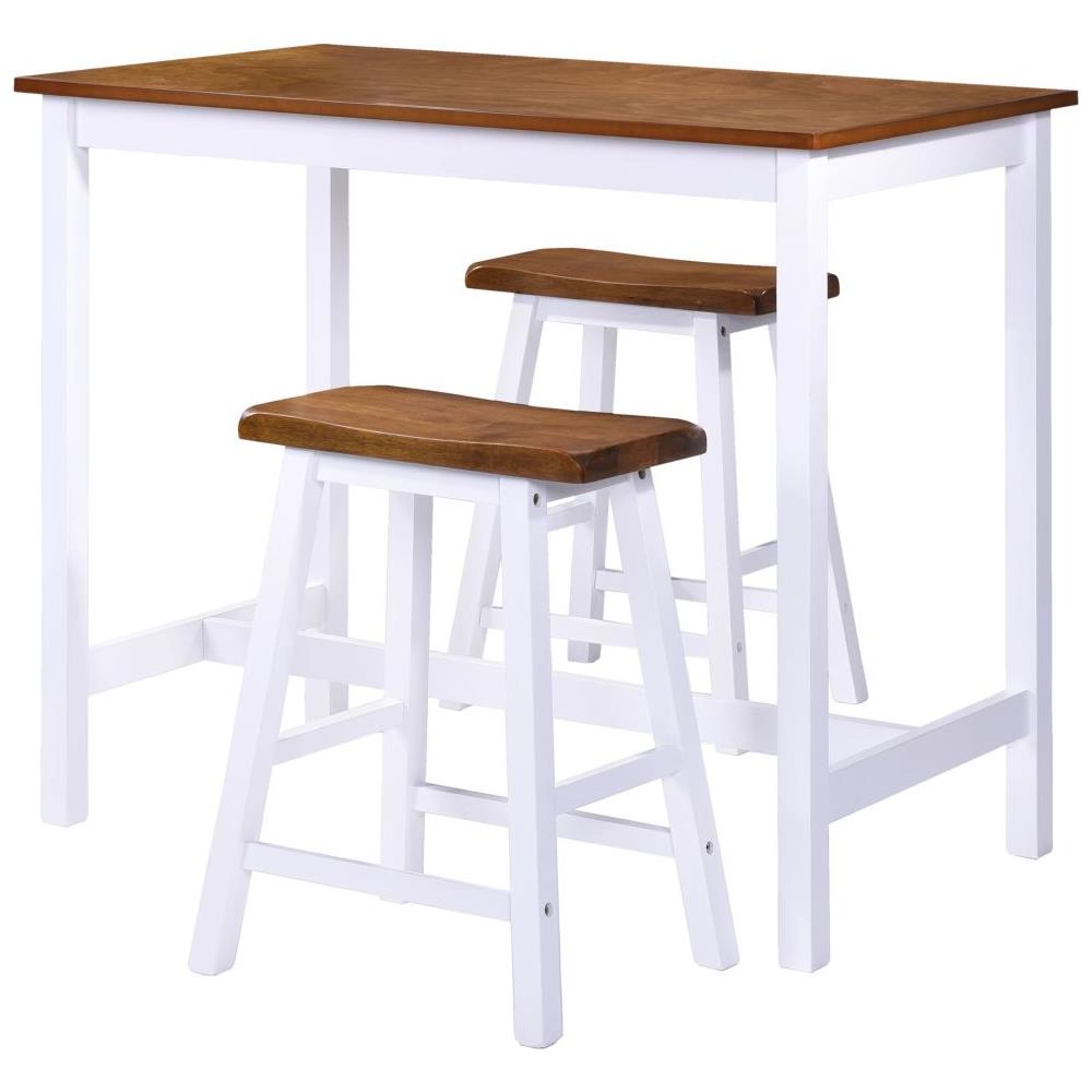 Set Tavolo Da Bar E Sgabelli 3 Pz In Legno Massello - Foto 2