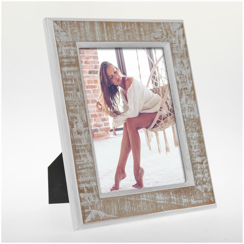 S. r. l. Levico Cornice portafoto in Legno, in Legno, Colore: Beige / Bianco, per Formato Immagine 13 x 18 cm, - Foto 5