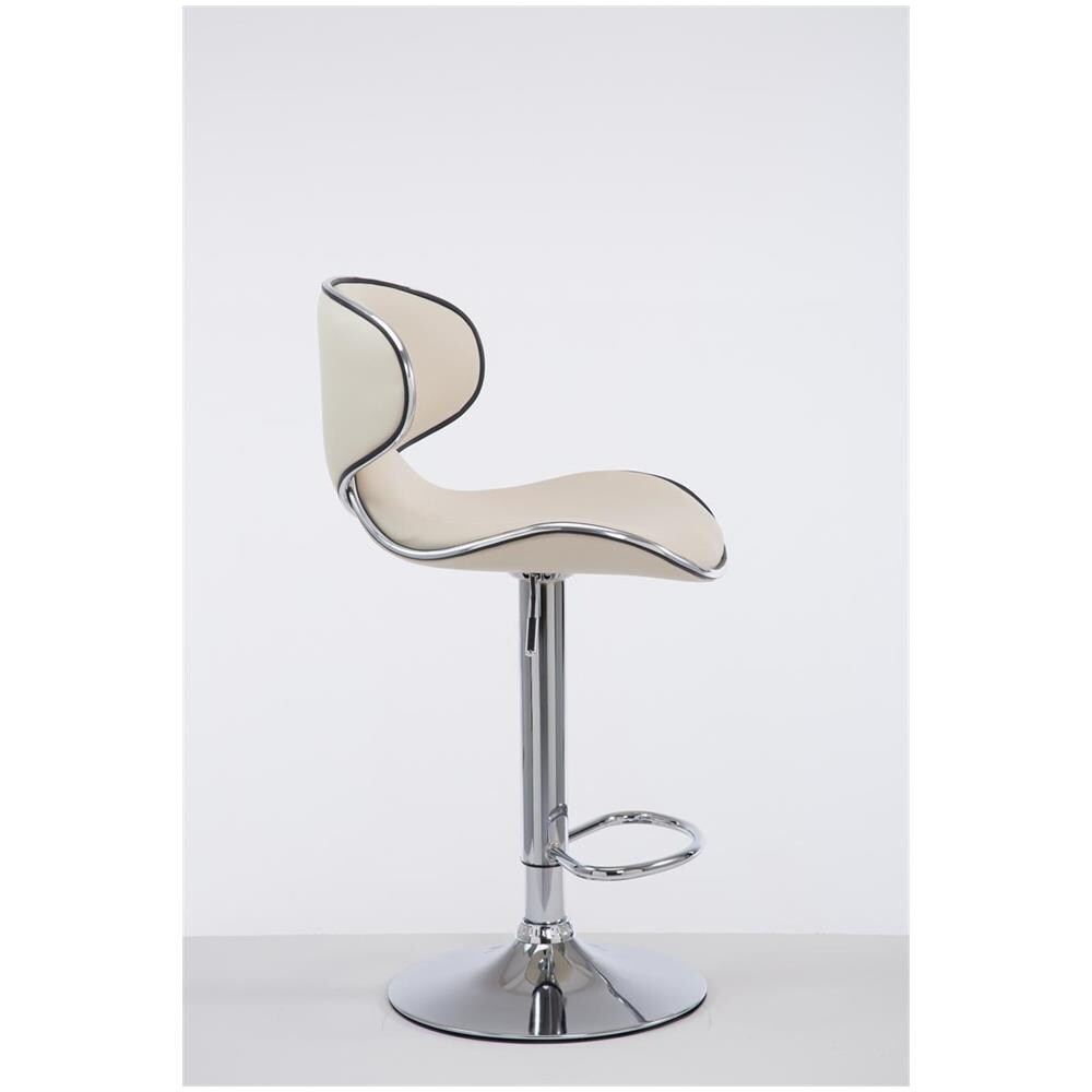 Sgabello Design Cucina Las Vegas V2 I Sedia Sgabello Imbottita In Similpelle I Sgabello Girevole E Regolabile (62-82 CM) Con Schienale Crema - Foto 2