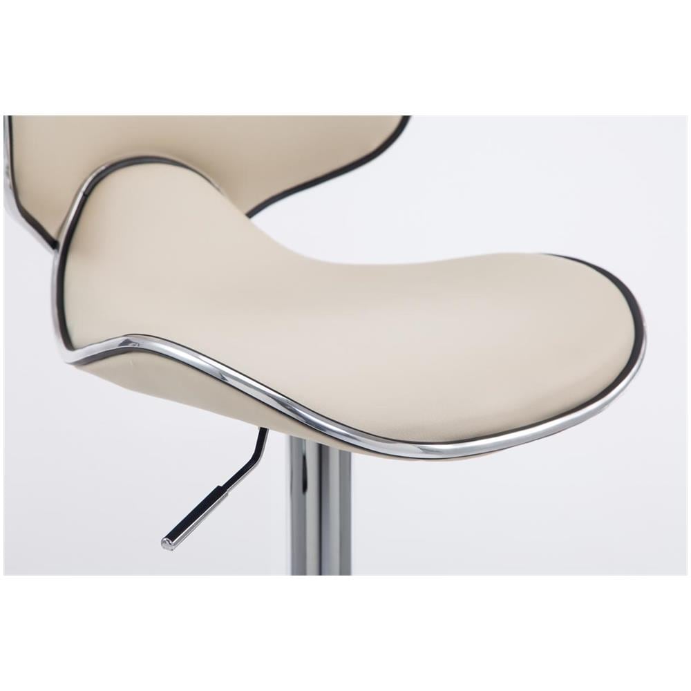Sgabello Design Cucina Las Vegas V2 I Sedia Sgabello Imbottita In Similpelle I Sgabello Girevole E Regolabile (62-82 CM) Con Schienale Crema - Foto 5