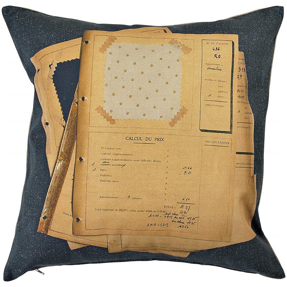 Home Office Hoofacca2 - Cuscino In Cotone, 40 X 40 X 10 Cm, Colore: Nero / beige - Foto 1