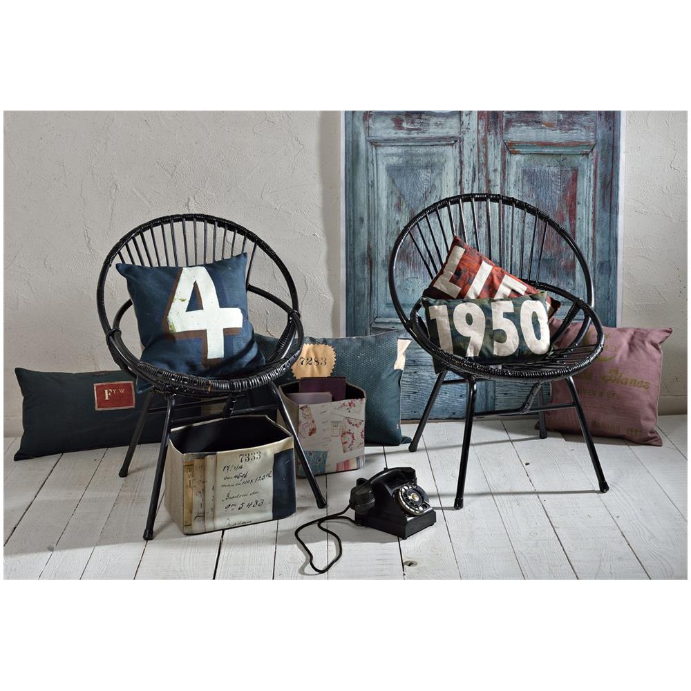 Home Office Hoofacca2 - Cuscino In Cotone, 40 X 40 X 10 Cm, Colore: Nero / beige - Foto 2