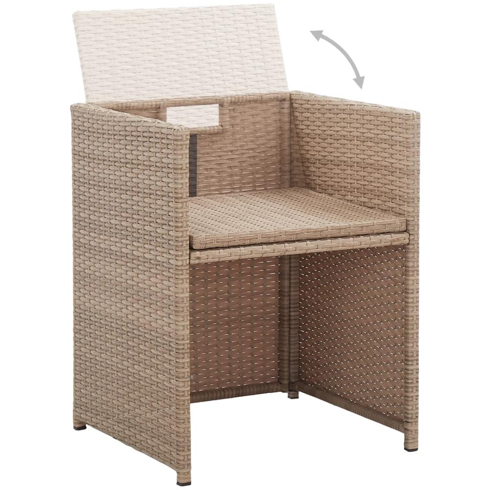 Set Da Pranzo Da Giardino 15 Pz Con Cuscini In Polyrattan Beige - Foto 9
