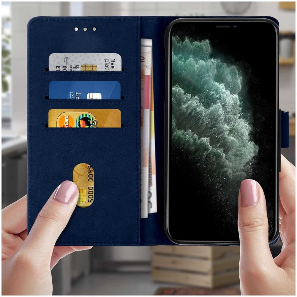 Custodia Apple Iphone 11 Pro Max Portadocumenti Funzione Supporto Blu - Foto 5