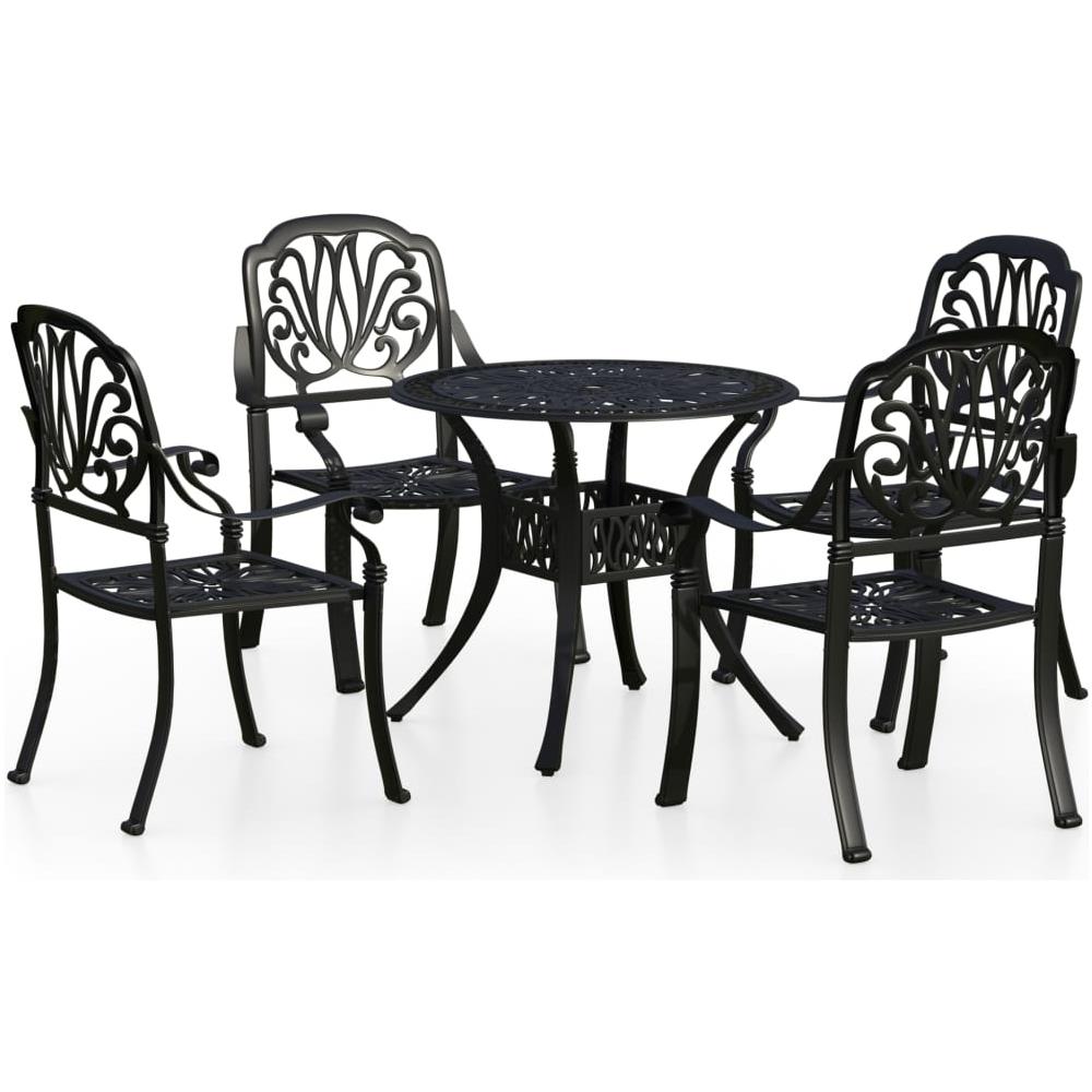 Set Da Bistrot 5 Pz In Alluminio Pressofuso Nero - Foto 2