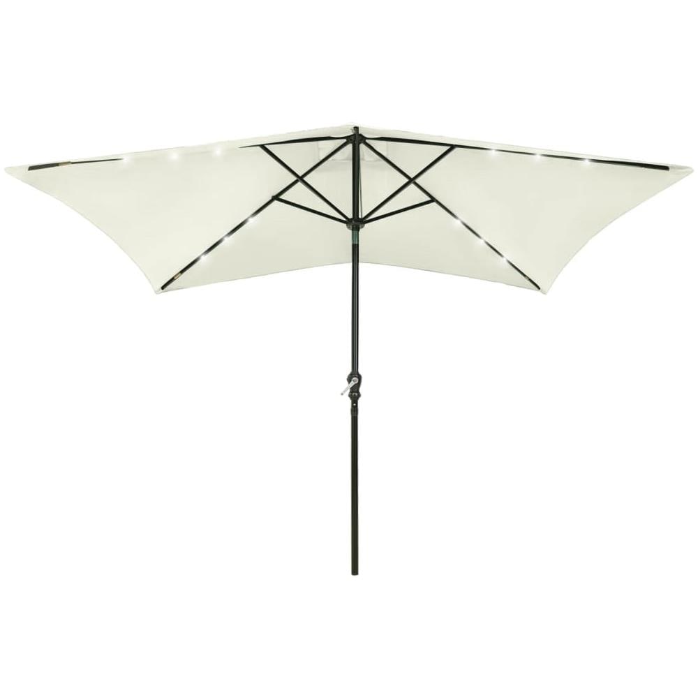 Ombrellone da Esterni con LED e Palo in Acciaio Sabbia 2x3 m - Foto 1