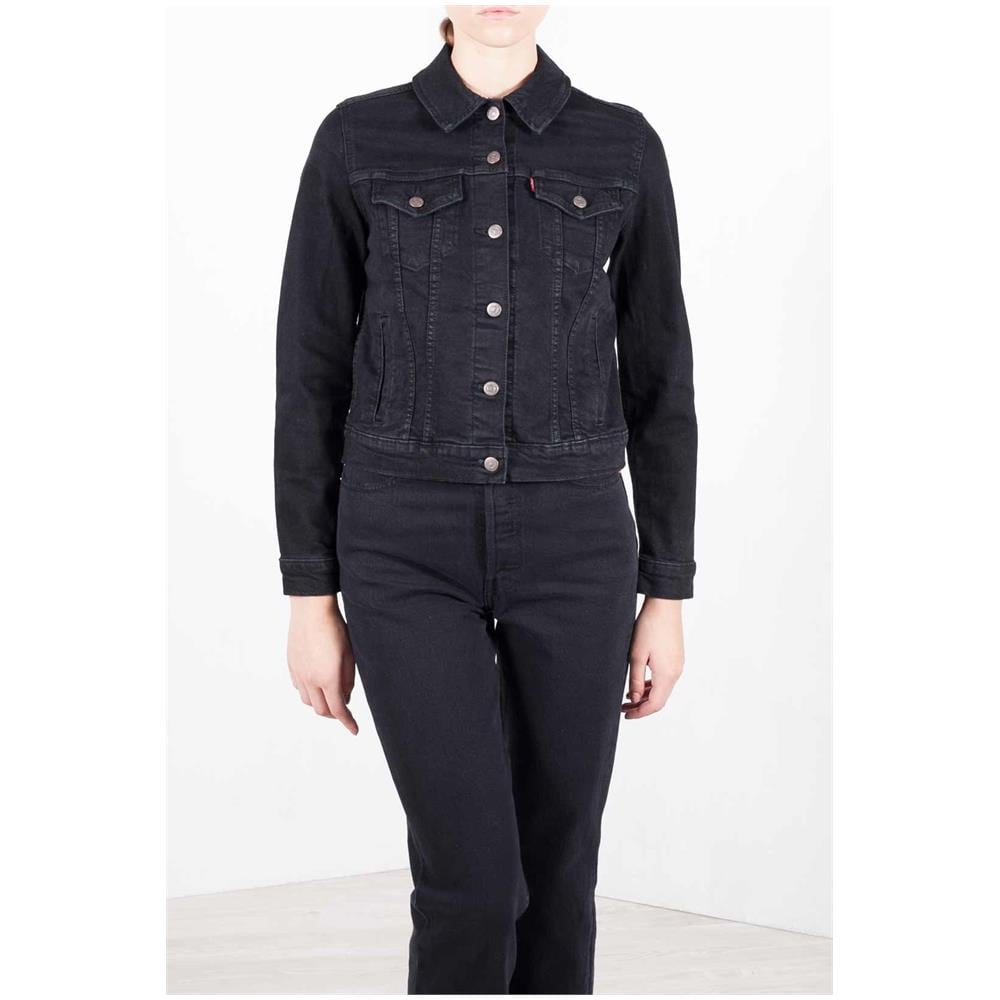 Giubbotto Trucker Donna In Denim Nero - Foto 2