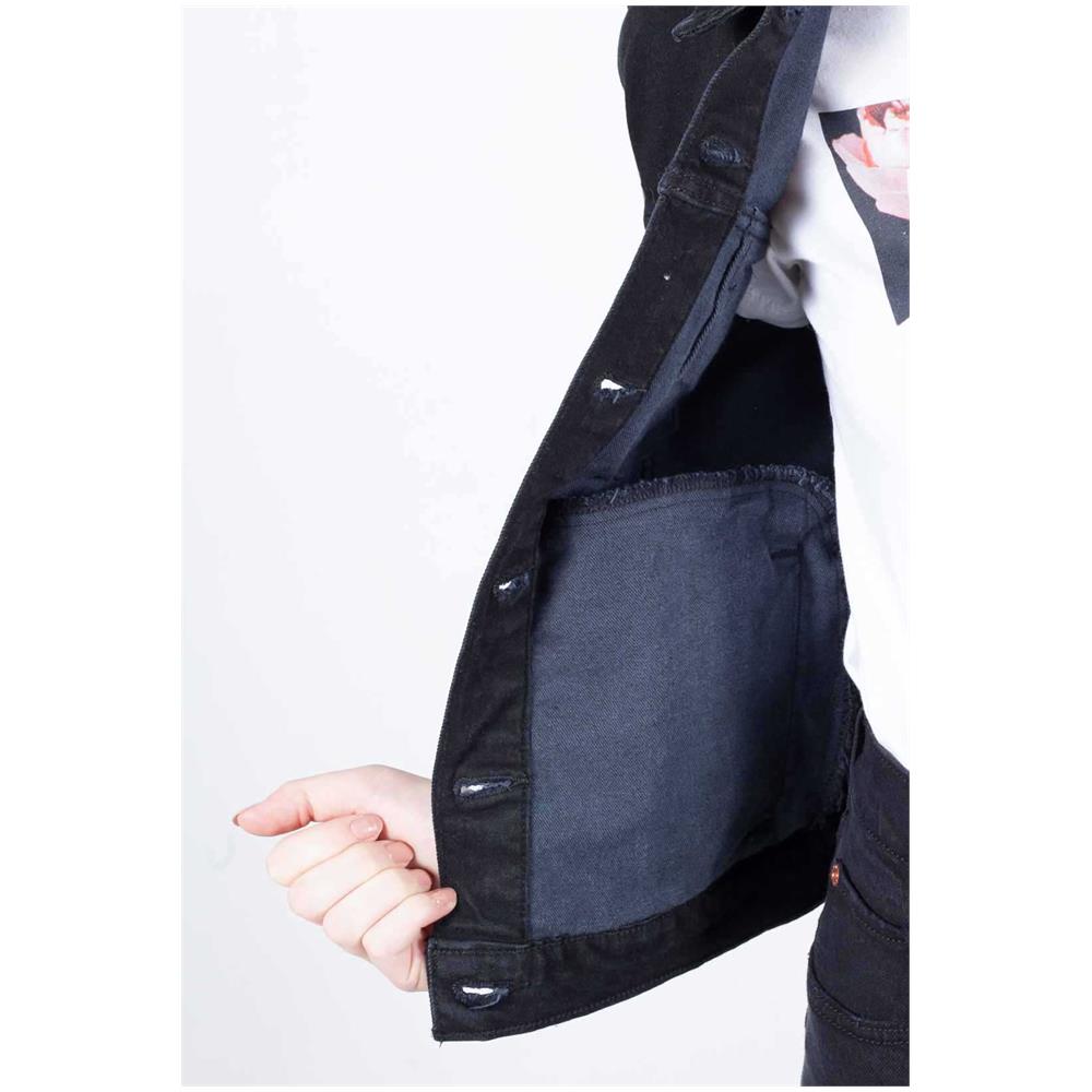 Giubbotto Trucker Donna In Denim Nero - Foto 5