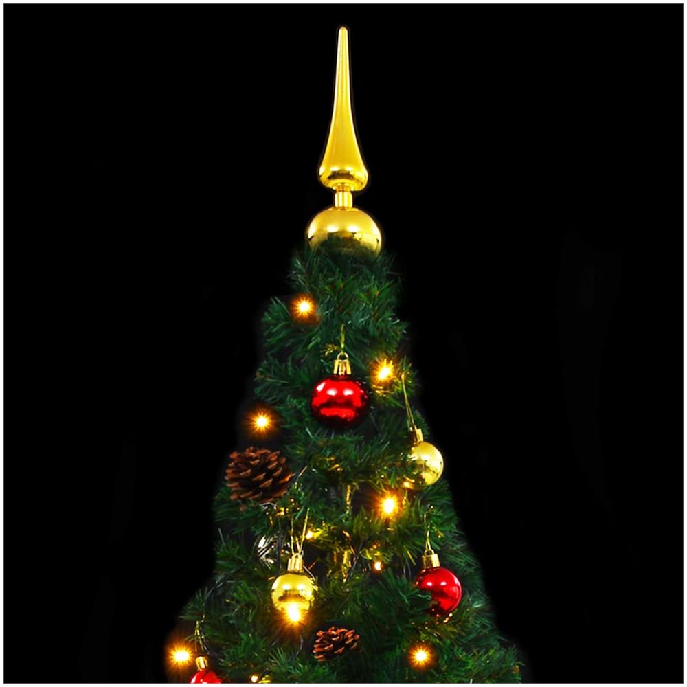 Albero di Natale Preilluminato con Palline Verde 180 cm - Foto 3