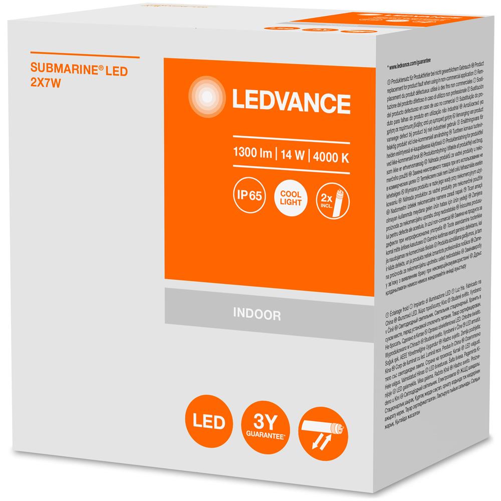 Ledvance Striscia Led Luminosa: A Soffitto, G13, Submarine® / 16 W, 220…240 V, Ampiezza Fascio Luminoso: 140°, Bianco Freddo, 4000 K, Materiale: Acrylnitril-butadien-styrol-copolymer (abs), Ip65, Confezione Da 2 - Foto 7
