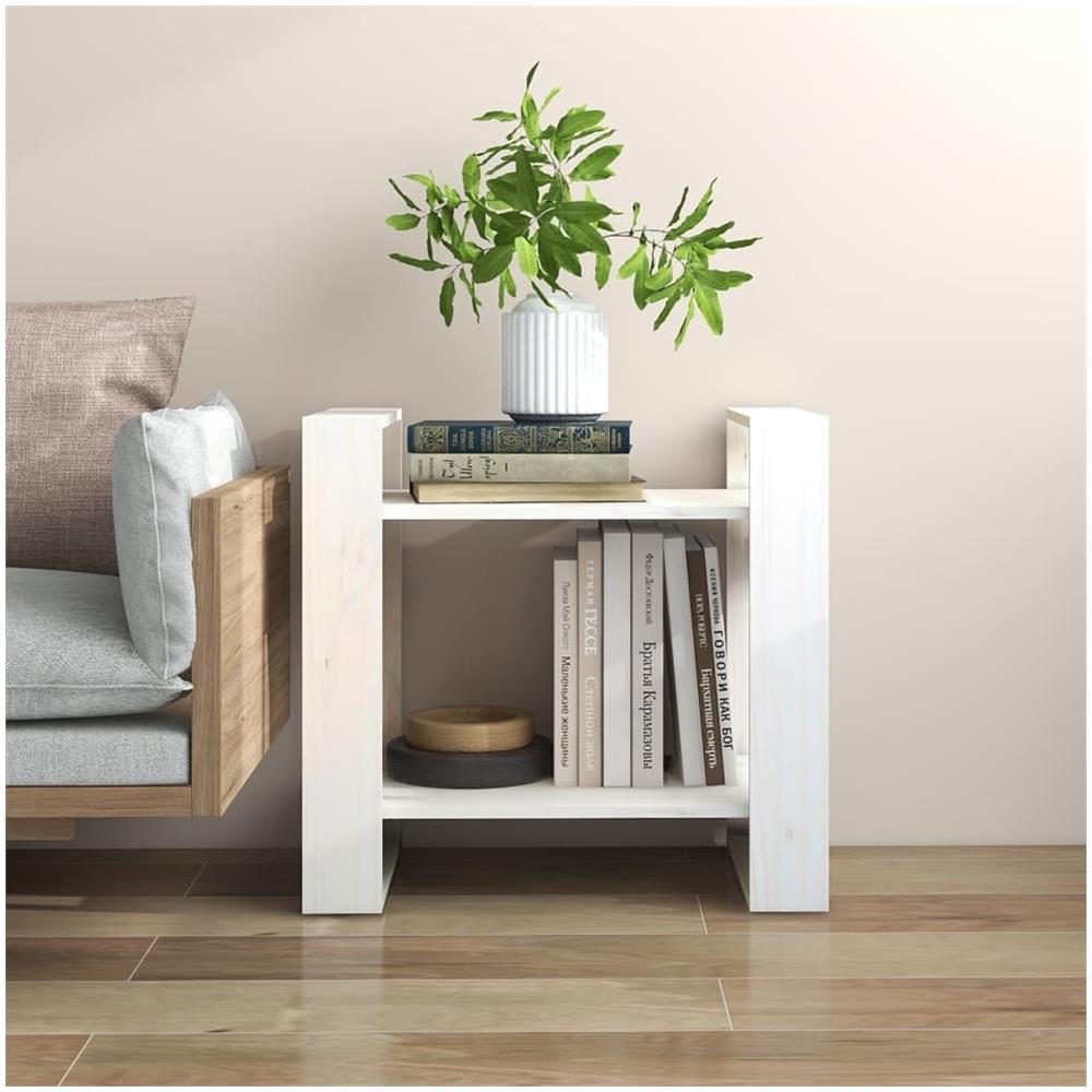 Libreria / divisorio Bianco 60x35x57 Cm In Legno Massello Di Pino - Foto 1