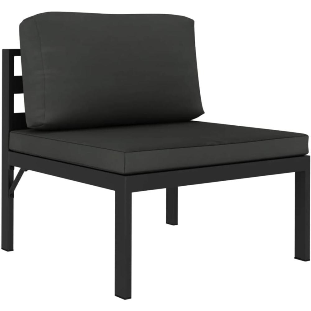 Set Divani Da Giardino 3 Pz Con Cuscini In Alluminio Antracite - Foto 3