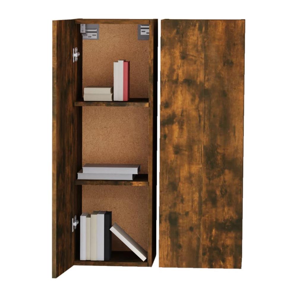 Mobili Tv 2 Pz Rovere Fumo 30,5x30x90cm In Legno Ingegnerizzato - Foto 7