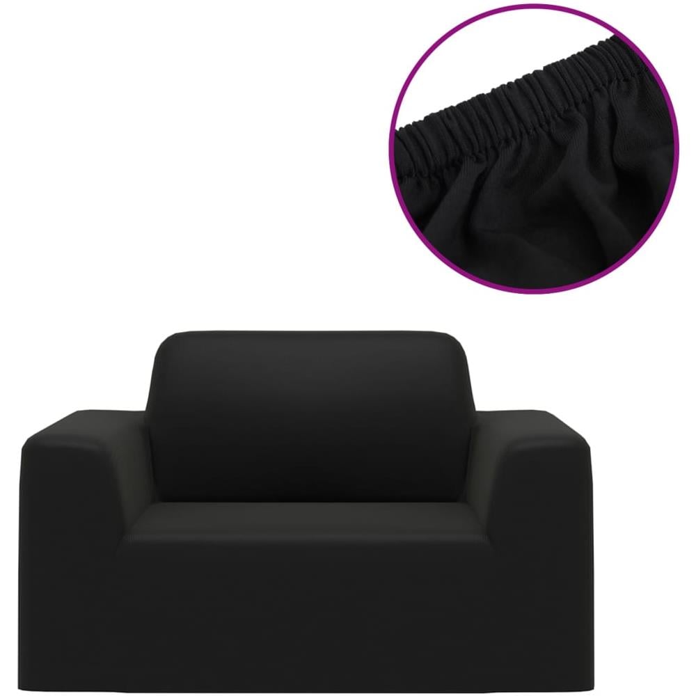 Fodera Elasticizzata Per Divano In Jersey Di Poliestere Nero - Foto 2