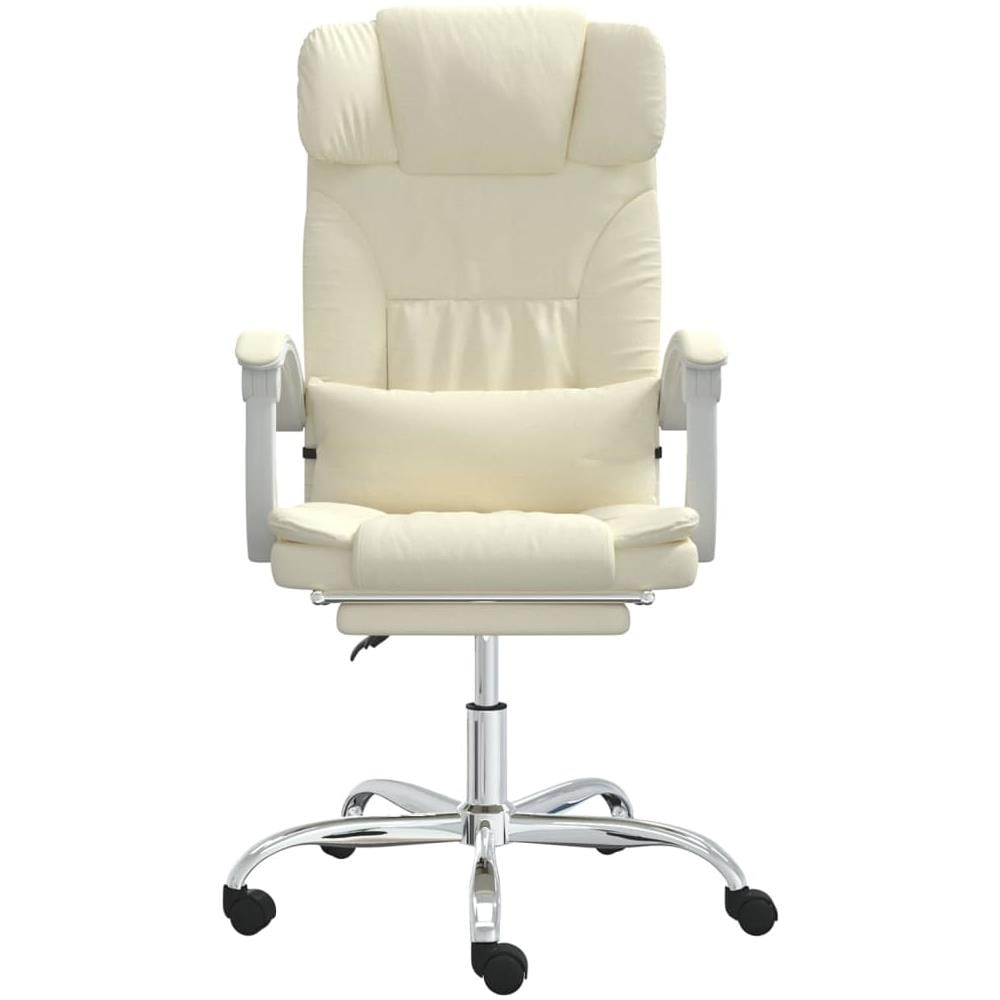 Poltrona da Ufficio Massaggiante Reclinabile Crema Similpelle - Foto 3