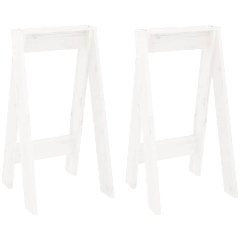 Sgabelli 2 Pz Bianchi 40x40x75 Cm In Legno Massello Di Pino - Foto 2