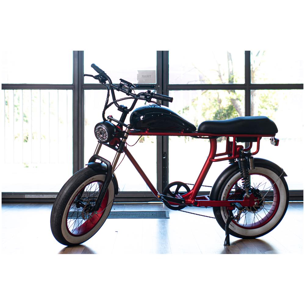 Bandit - Rosso E Nero - 250w / 12ah - Bicicletta Elettrica Retrò 2 Persone - Fat E-bike - Foto 2