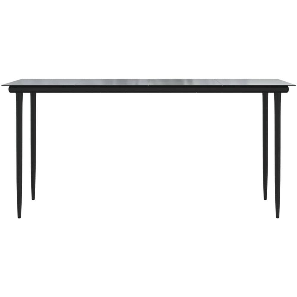 Tavolo Pranzo Giardino Nero 160x80x74 Acciaio E Vetro Temperato - Foto 3
