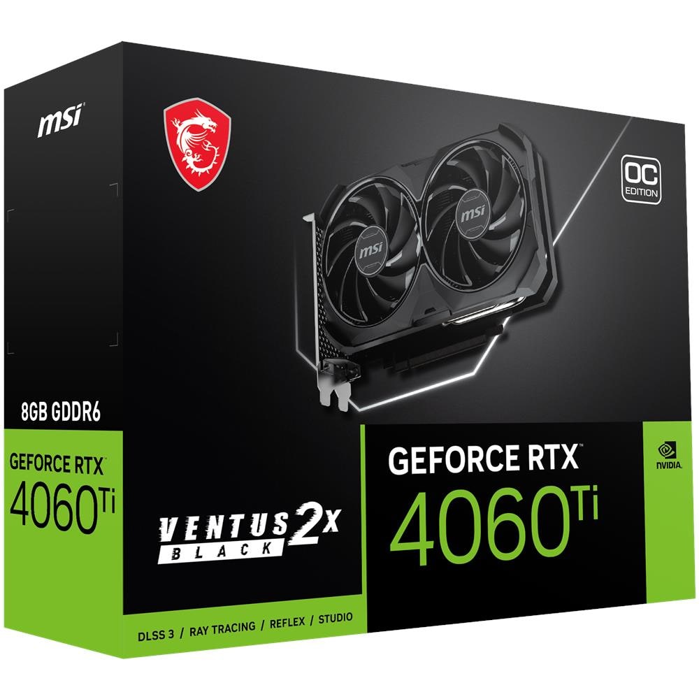 GeForce RTX 4060 Ti 8 GB GDDR6 Pci-E 3x DisplayPort / 1x HDMI VENTUS 2X BLACK 8G OC - Foto 9