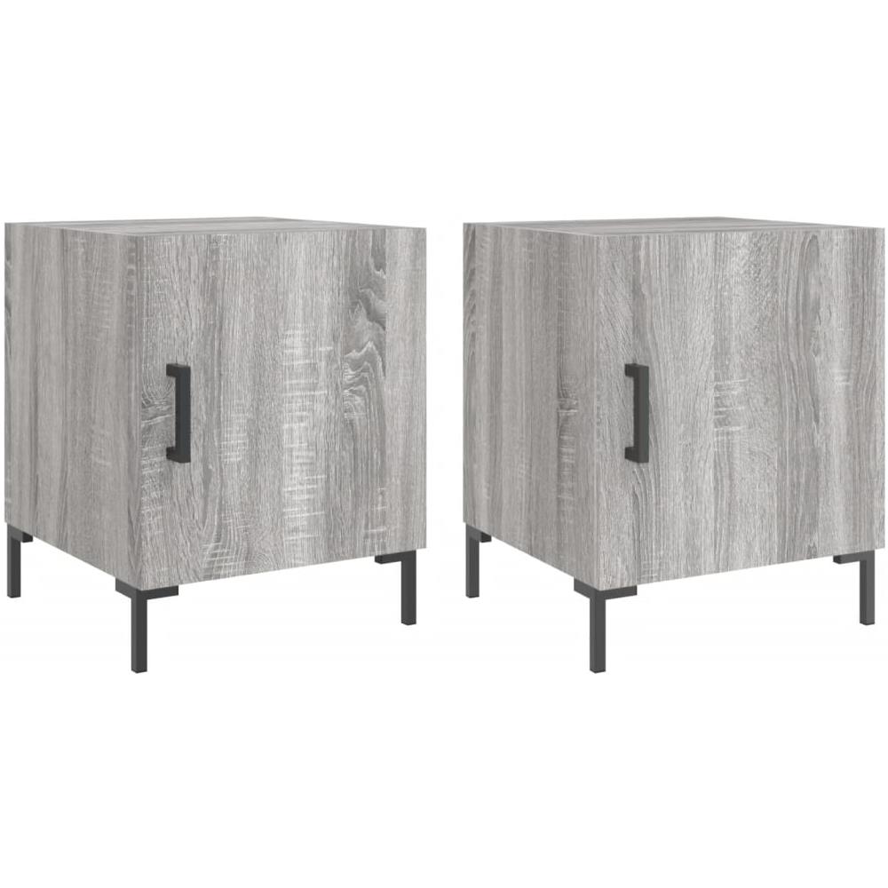Comodini 2 Pz Grigio Sonoma 40x40x50 Cm In Legno Multistrato - Foto 2