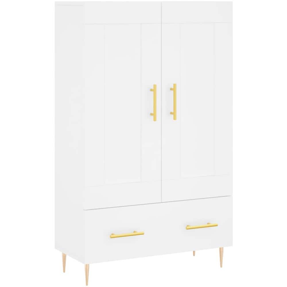 Credenza Bianca 69,5x31x115 Cm In Legno Multistrato - Foto 2