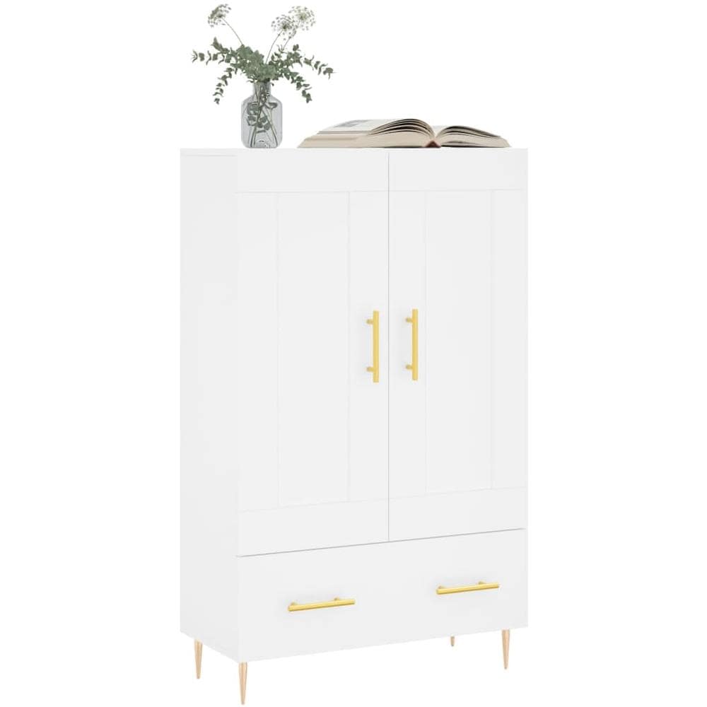 Credenza Bianca 69,5x31x115 Cm In Legno Multistrato - Foto 3