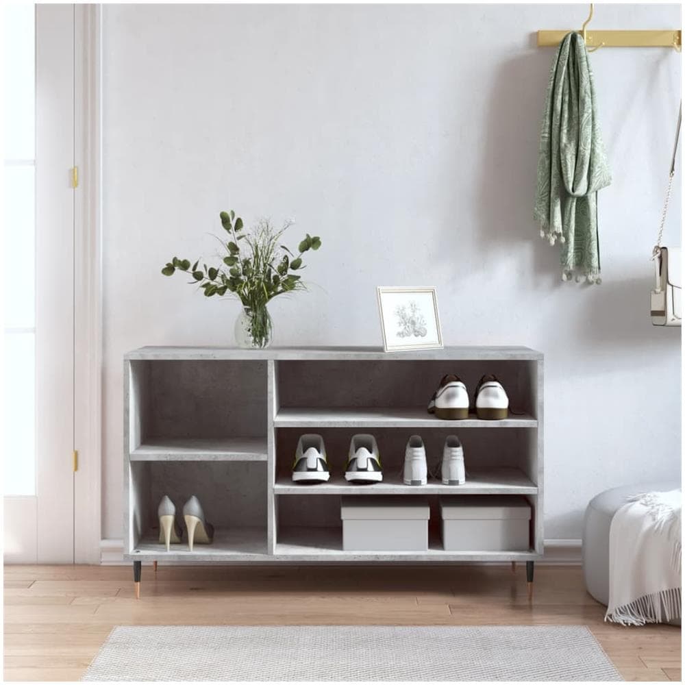 SCARPIERA GRIGIO CEMENTO 80x21x87,5 Cm In Legno Multistrato EUR 95,99