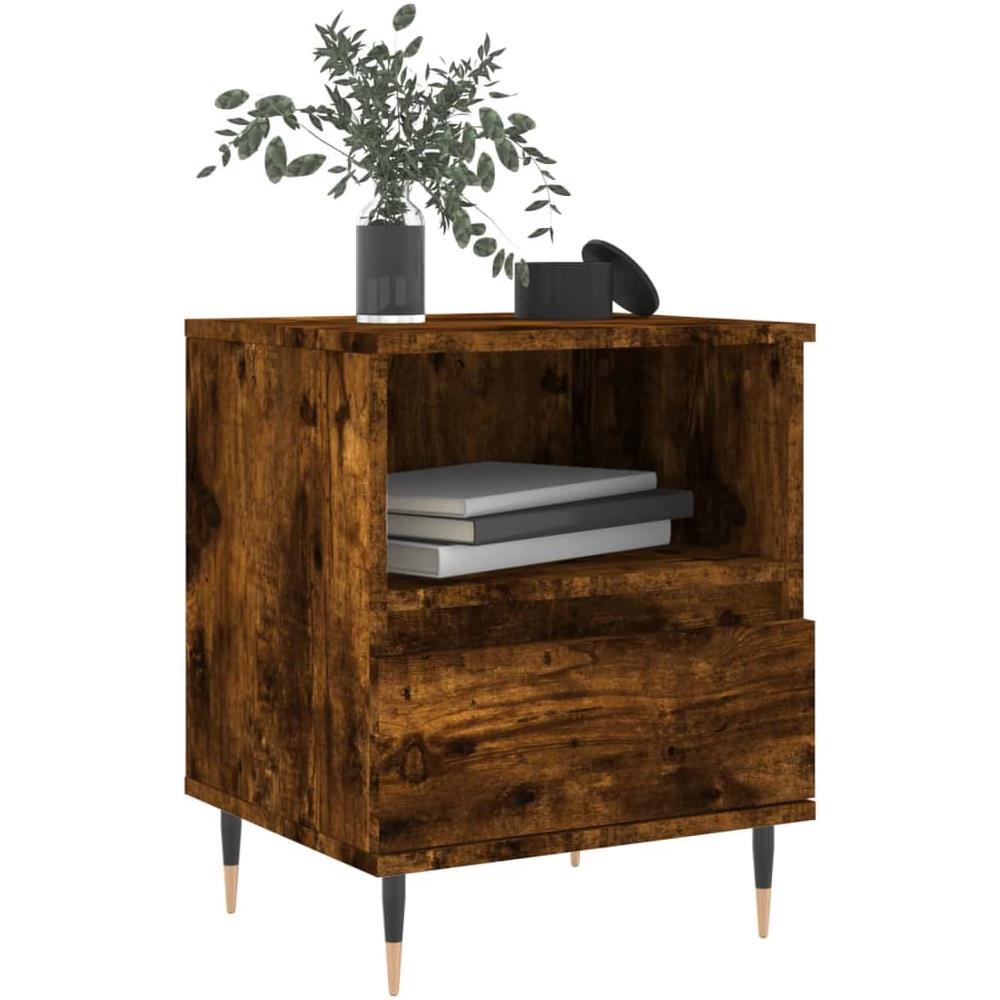 Comodini 2pz Rovere Fumo 40x35x50 Cm In Legno Multistrato - Foto 3