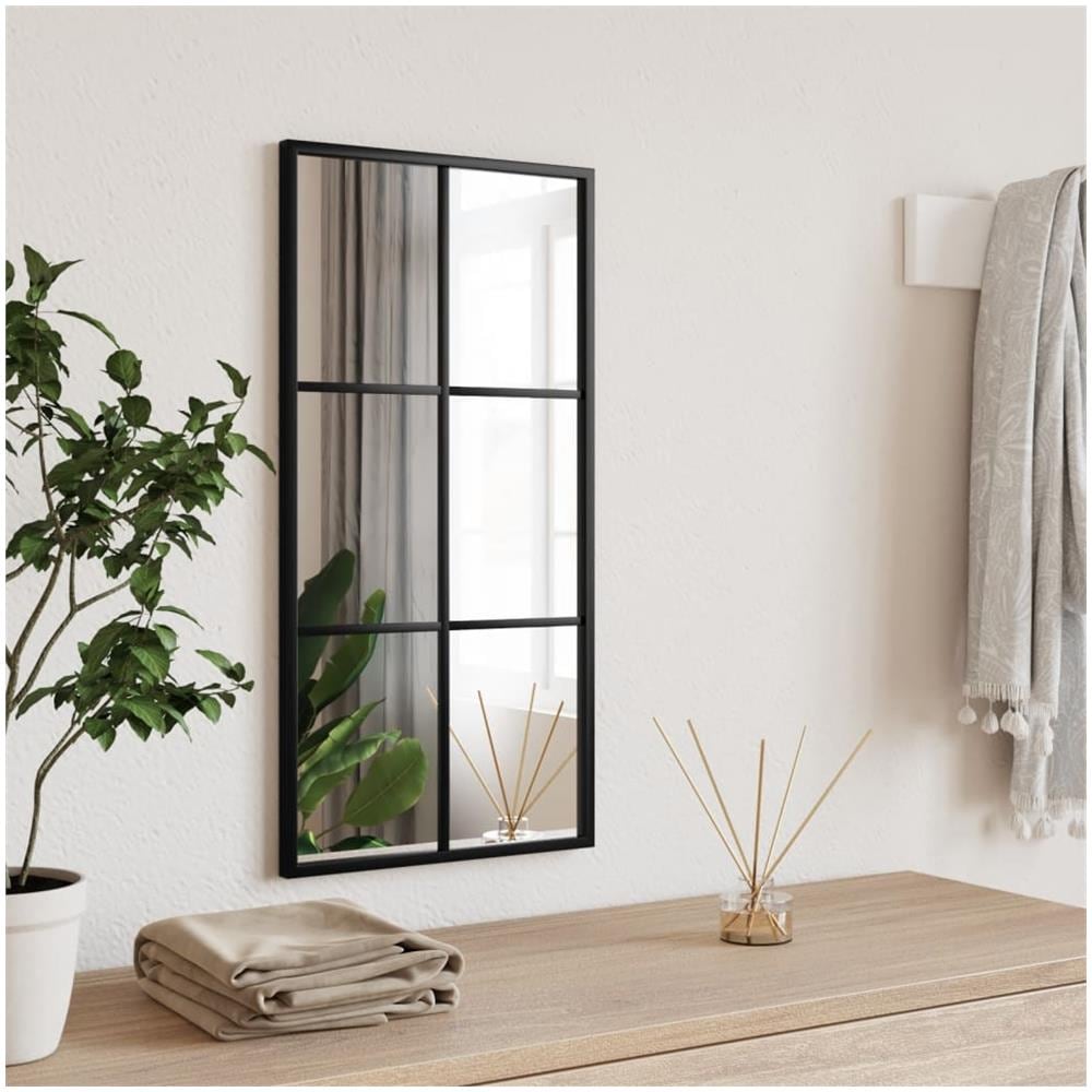 Specchio Da Parete Nero 30x60 Cm Rettangolare In Ferro - Foto 1