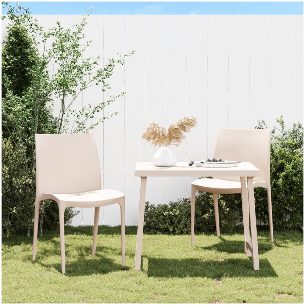 Sedie Da Giardino 2 Pz Crema 50x46x80 Cm In Polipropilene - Foto 1
