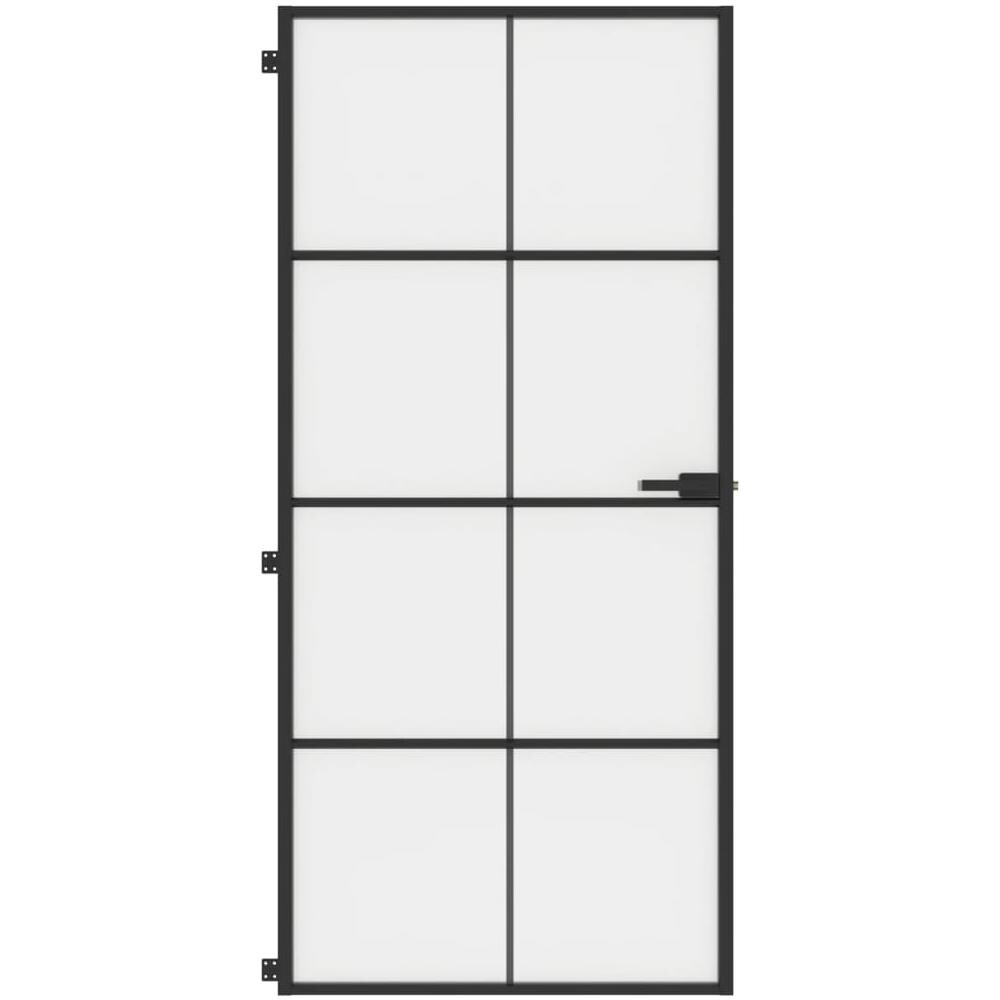 Porta Interni Sottile Nera 93x201,5cm Vetro Temperato Alluminio - Foto 3