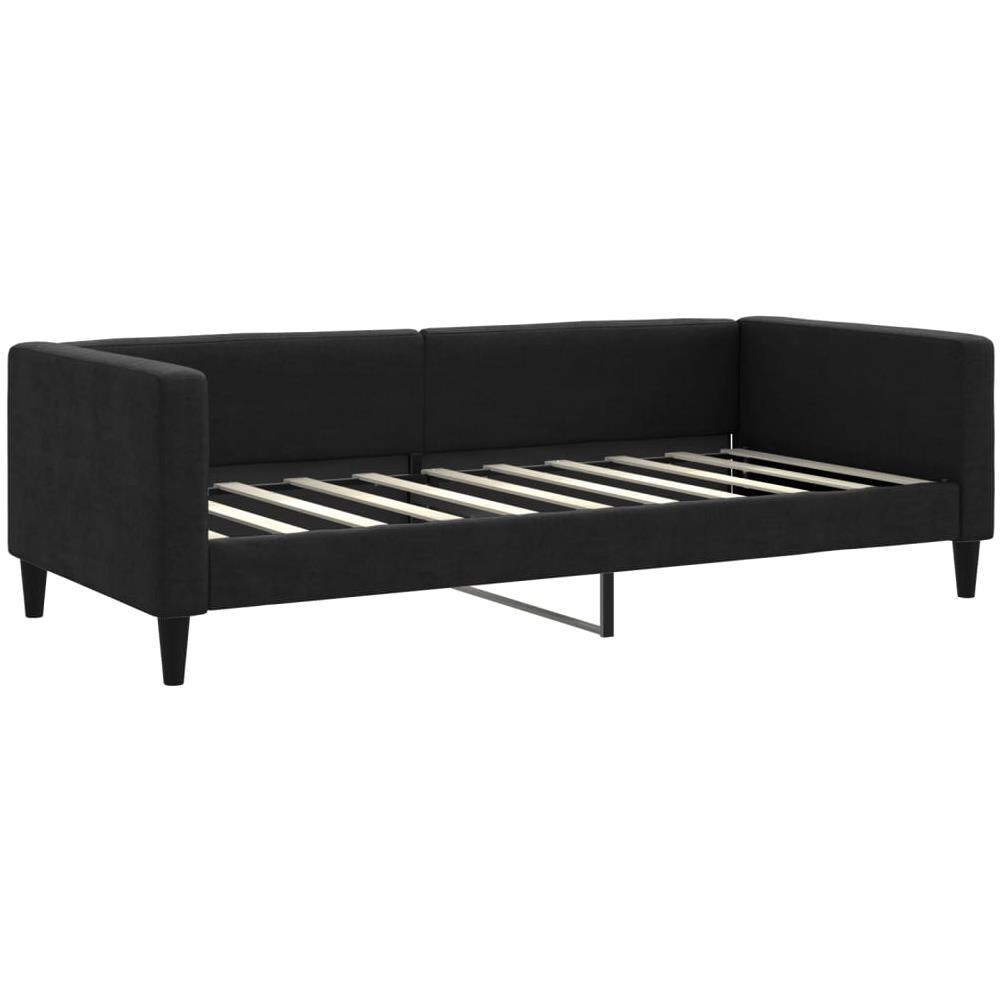 Letto Da Giorno Nero 90x190 Cm In Tessuto - Foto 1